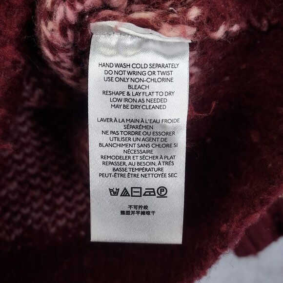Maeve Anthropologie Siegfried Sweater Women's XS Pink Maroon Diamond Wool Blend - Picture 8 of 12